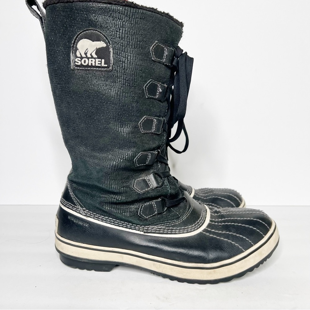Sorel Tivoli Lace Up Winter Boots Snow Black Size 8.5 (tag says 10 not) Women’s